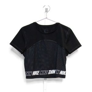 Nike Pro Short-Sleeve Mesh Crop Top